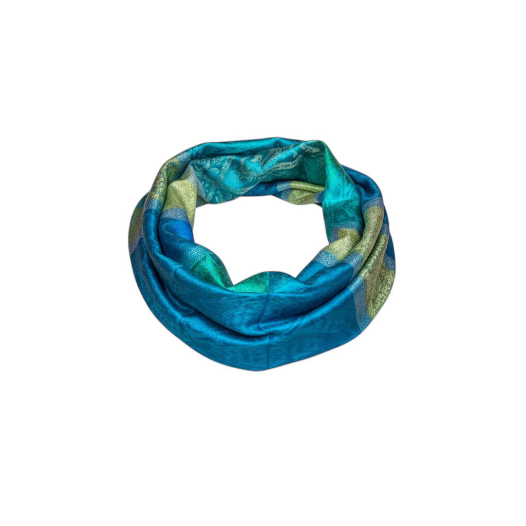 Aqua Multiwarp Designer Silk Stole
